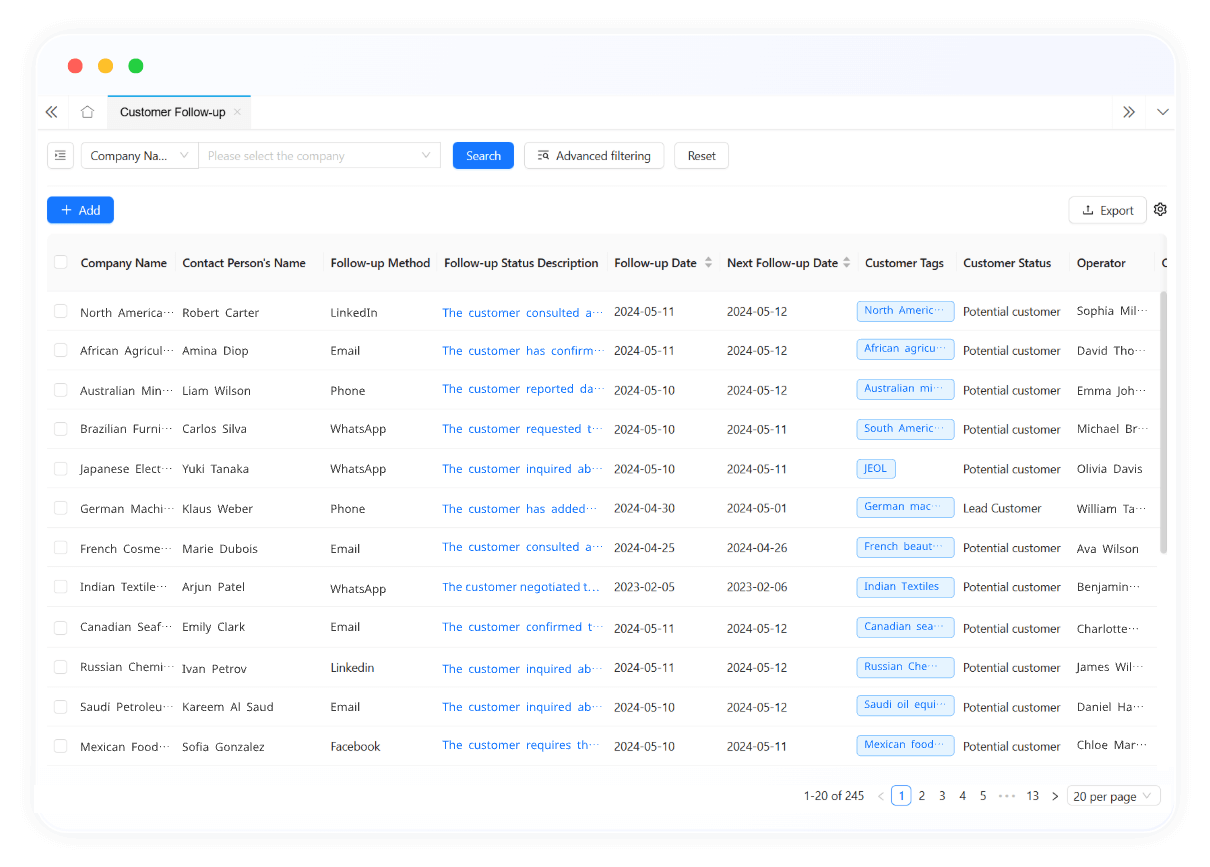 Interaction History Interface
